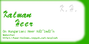 kalman heer business card